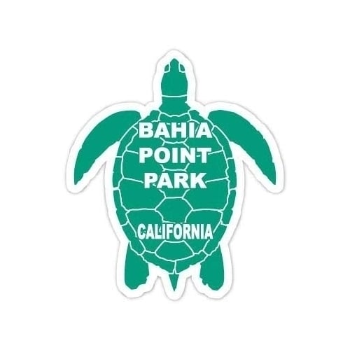 Bahia Point Park California Souvenir 4 Inch Green Turtle Shape Decal Sticker Image 1