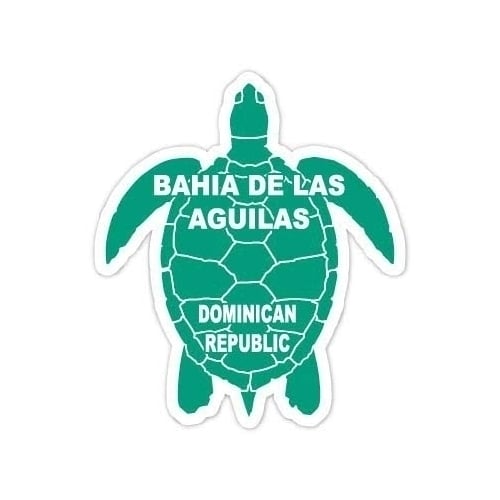 Bahia de las Aguilas Dominican Republic 4 Inch Green Turtle Shape Decal Sticker Image 1