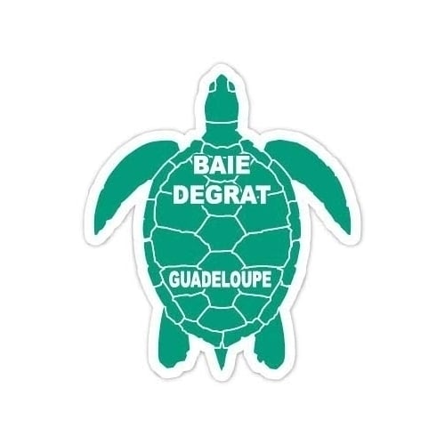 Baie Degrat Guadeloupe 4 Inch Green Turtle Shape Decal Sticker Image 1