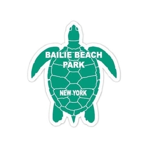 Bailie Beach Park York 4 Inch Green Turtle Shape Decal Sticker Image 1