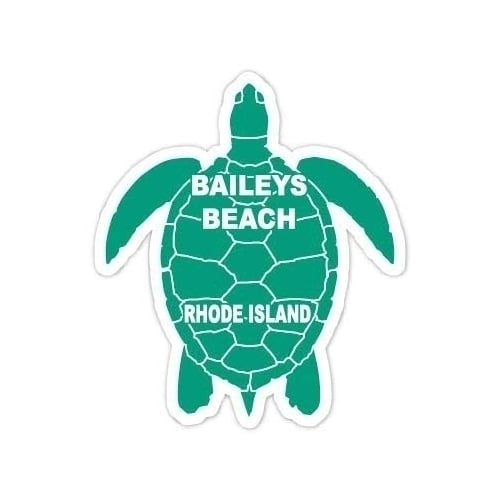 Baileys Beach Rhode Island 4 Inch Green Turtle Shape Decal Sticker Image 1