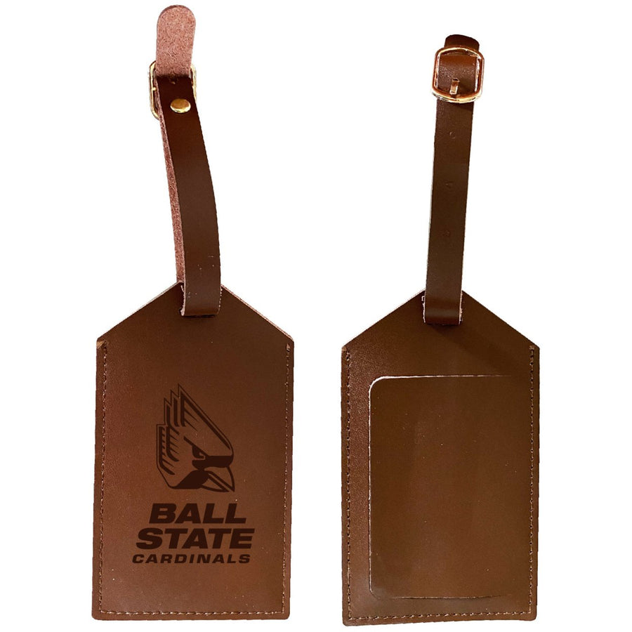 Elegant Ball State University NCAA Leather Luggage Tag with Engraved Logo Image 1