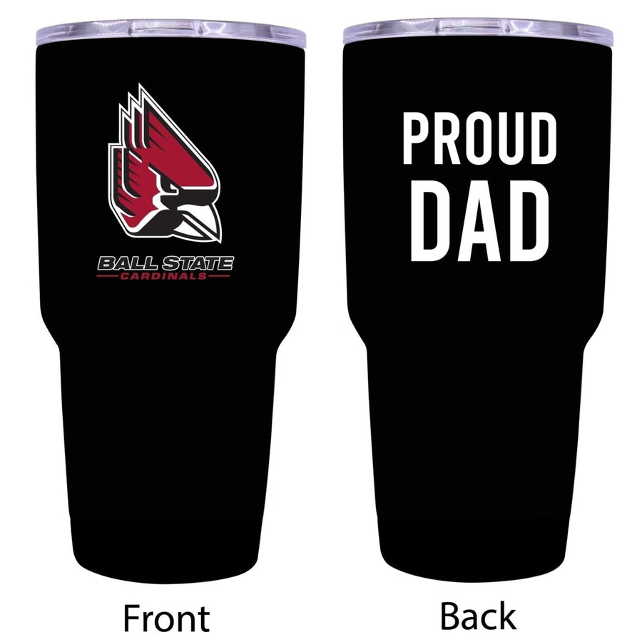 Ball State University Proud Dad 24 oz Insulated Stainless Steel Tumbler Black Image 1