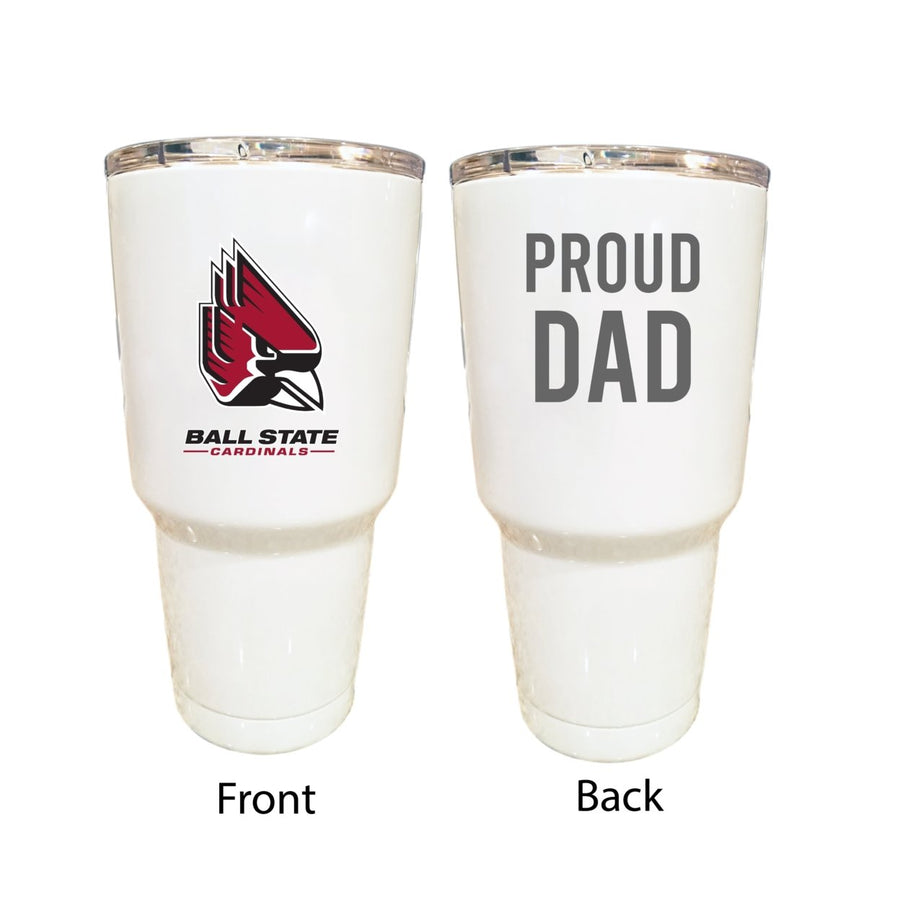 Ball State University Proud Dad 24 oz Insulated Stainless Steel Tumbler White Image 1