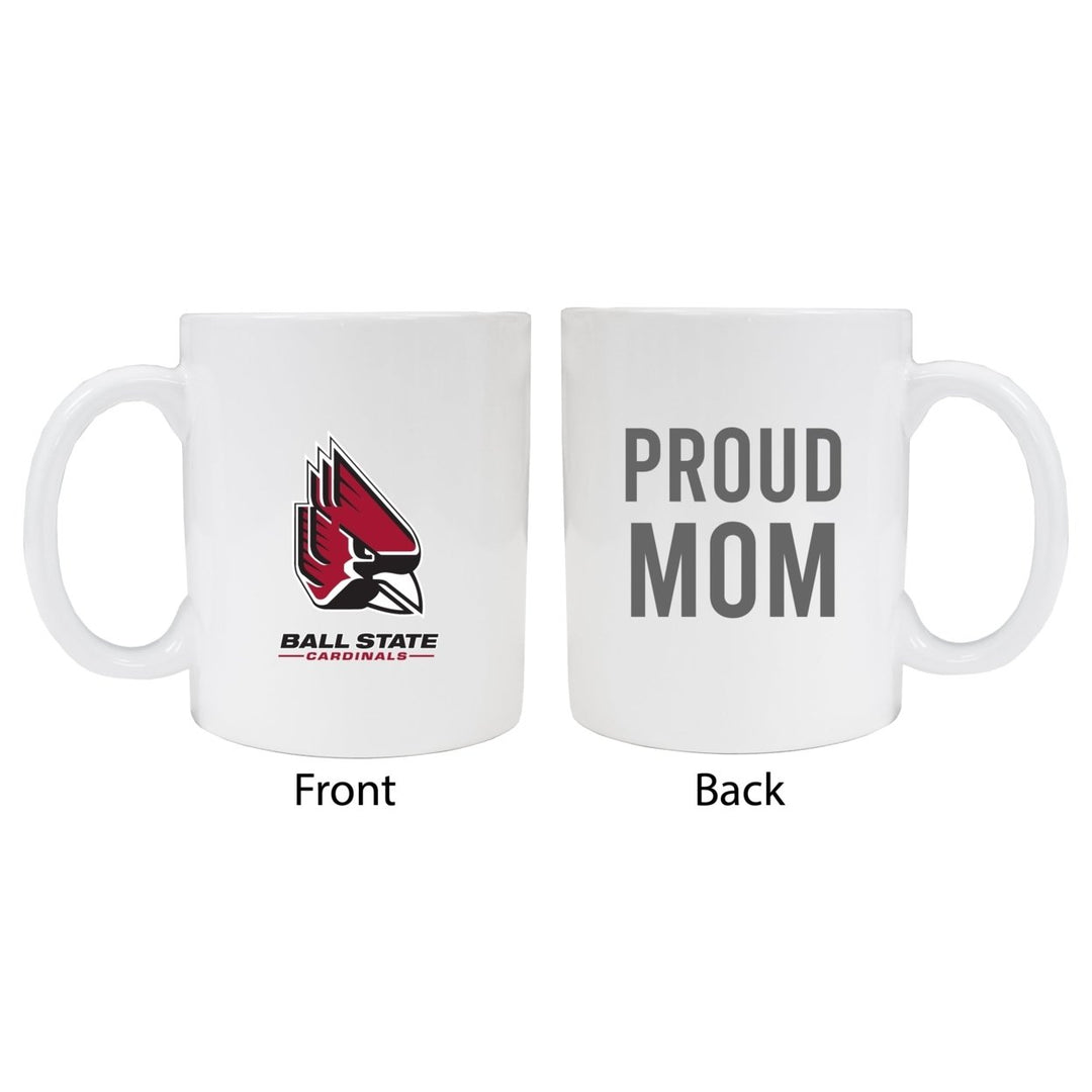 Ball State University Proud Mom White Ceramic Coffee Mug - White (2 Pack) Image 1