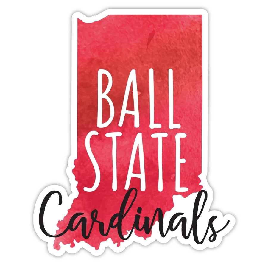 Ball State University 2-Inch on one of its sides Watercolor Design NCAA Durable School Spirit Vinyl Decal Sticker Image 1