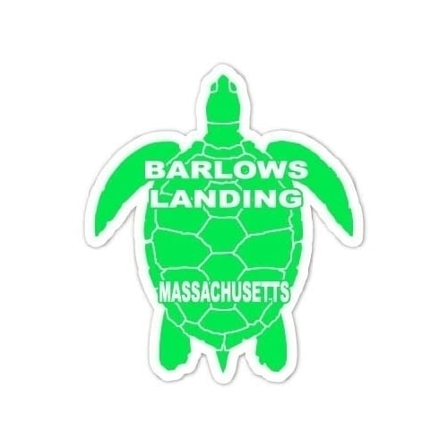 Barlows Landing Massachusetts 4 Inch Green Turtle Shape Decal Sticker Image 1