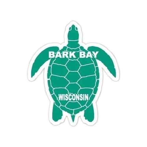 Bark Bay Wisconsin Souvenir 4 Inch Green Turtle Shape Decal Sticker Image 1