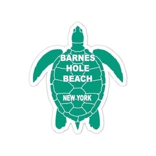 Barnes Hole Beach York 4 Inch Green Turtle Shape Decal Sticker Image 1