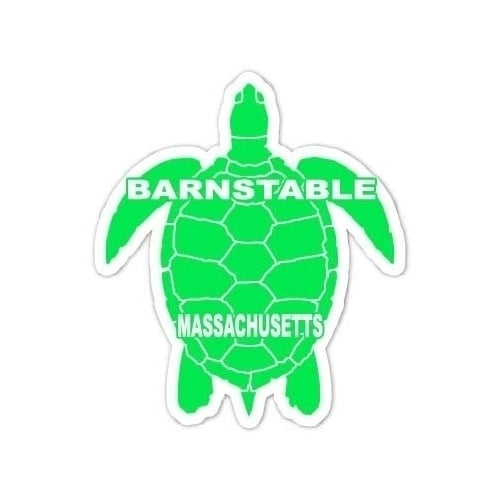 Barnstable Massachusetts 4 Inch Green Turtle Shape Decal Sticker Image 1