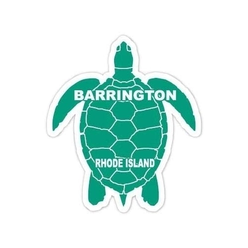 Barrington Rhode Island Souvenir 4 Inch Green Turtle Shape Decal Sticker Image 1