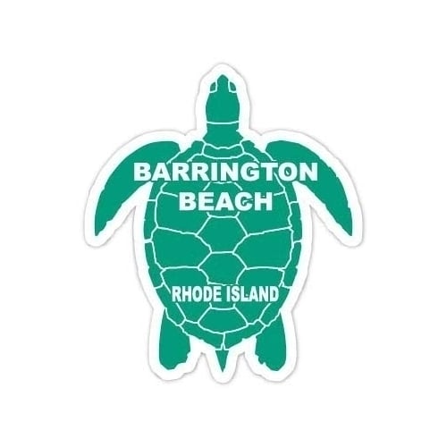 Barrington Beach Rhode Island Souvenir 4 Inch Green Turtle Shape Decal Sticker Image 1