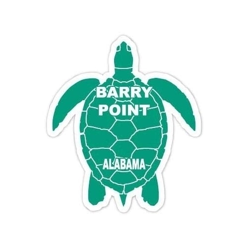 Barry Point Alabama Souvenir 4 Inch Green Turtle Shape Decal Sticker Image 1