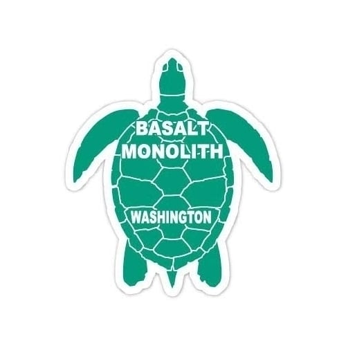 Basalt Monolith Washington 4 Inch Green Turtle Shape Decal Sticker Image 1