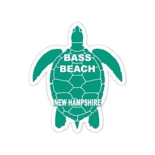 Bass Beach Hampshire Souvenir 4 Inch Green Turtle Shape Decal Sticker Image 1