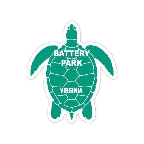 Battery Park Virginia 4 Inch Green Turtle Shape Decal Sticker Image 1