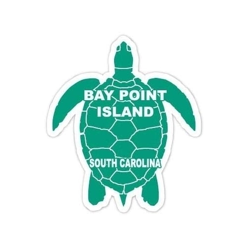 Bay Point Island South Carolina Souvenir 4 Inch Green Turtle Shape Decal Sticker Image 1