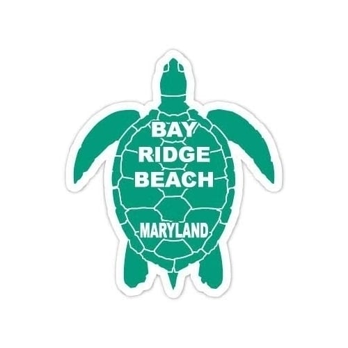 Bay Ridge Beach Maryland Souvenir 4 Inch Green Turtle Shape Decal Sticker Image 1