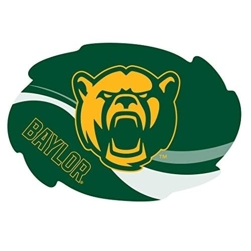 Baylor Bears Stripe Design Swirl Shape 5x6-Inch NCAA High-Definition Magnet - Versatile Metallic Surface Adornment Image 1