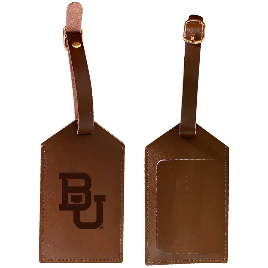 Elegant Baylor Bears NCAA Leather Luggage Tag with Engraved Logo Image 1