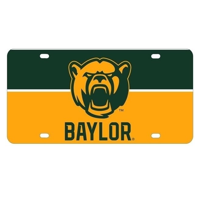 NCAA Baylor Bears Metal License Plate - Lightweight, Sturdy and Versatile Image 1