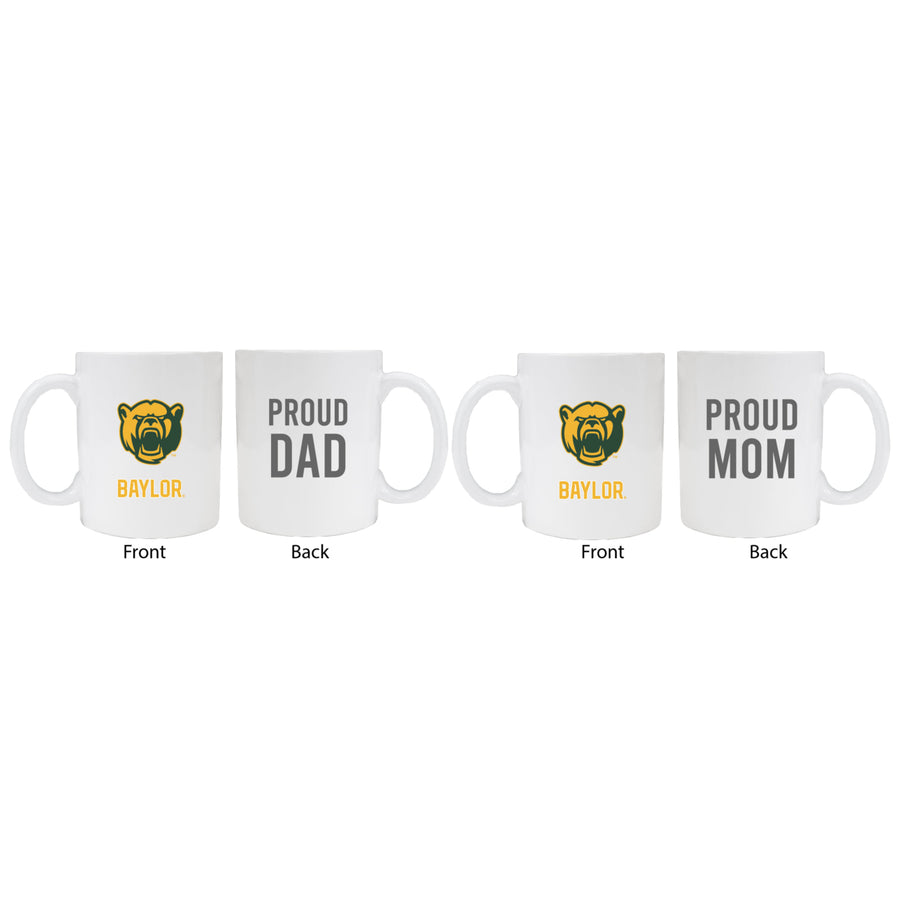 Baylor Bears Proud Mom And Dad White Ceramic Coffee Mug 2 pack (White) Image 1