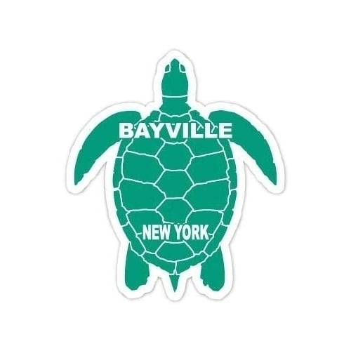 Bayville York Souvenir 4 Inch Green Turtle Shape Decal Sticker Image 1