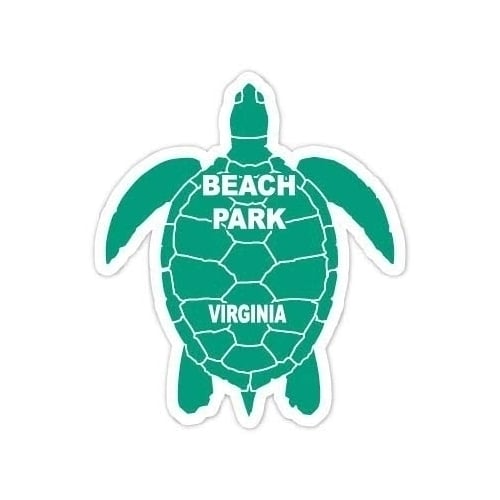 Beach Park Virginia 4 Inch Green Turtle Shape Decal Sticker Image 1