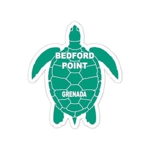 Bedford Point Grenada 4 Inch Green Turtle Shape Decal Sticker Image 1