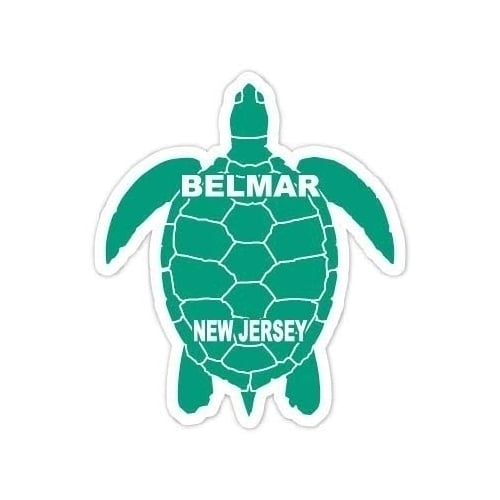 Belmar Jersey Souvenir 4 Inch Green Turtle Shape Decal Sticker Image 1