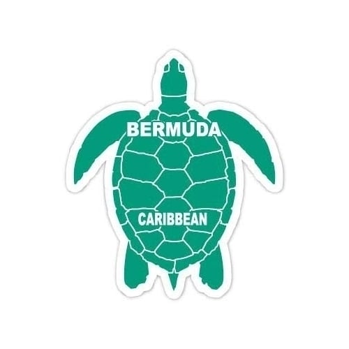 Bermuda Caribbean 4 Inch Green Turtle Shape Decal Sticker Image 1