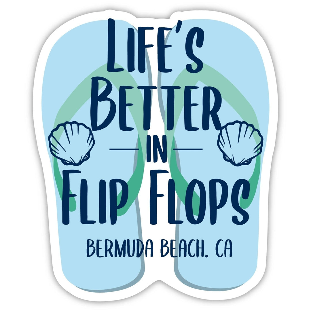 Bermuda Beach California Souvenir 4 Inch Vinyl Decal Sticker Flip Flop Design Image 1