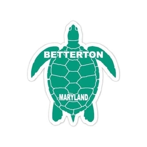 Betterton Maryland Souvenir 4 Inch Green Turtle Shape Decal Sticker Image 1