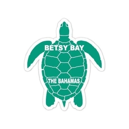 Betsy Bay The Bahamas 4 Inch Green Turtle Shape Decal Sticker Image 1