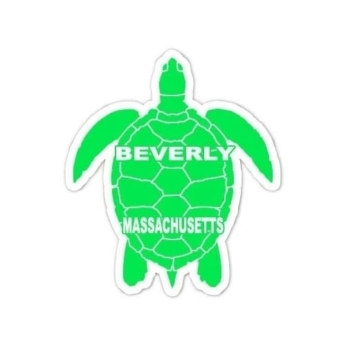 Beverly Massachusetts 4 Inch Green Turtle Shape Decal Sticker Image 1