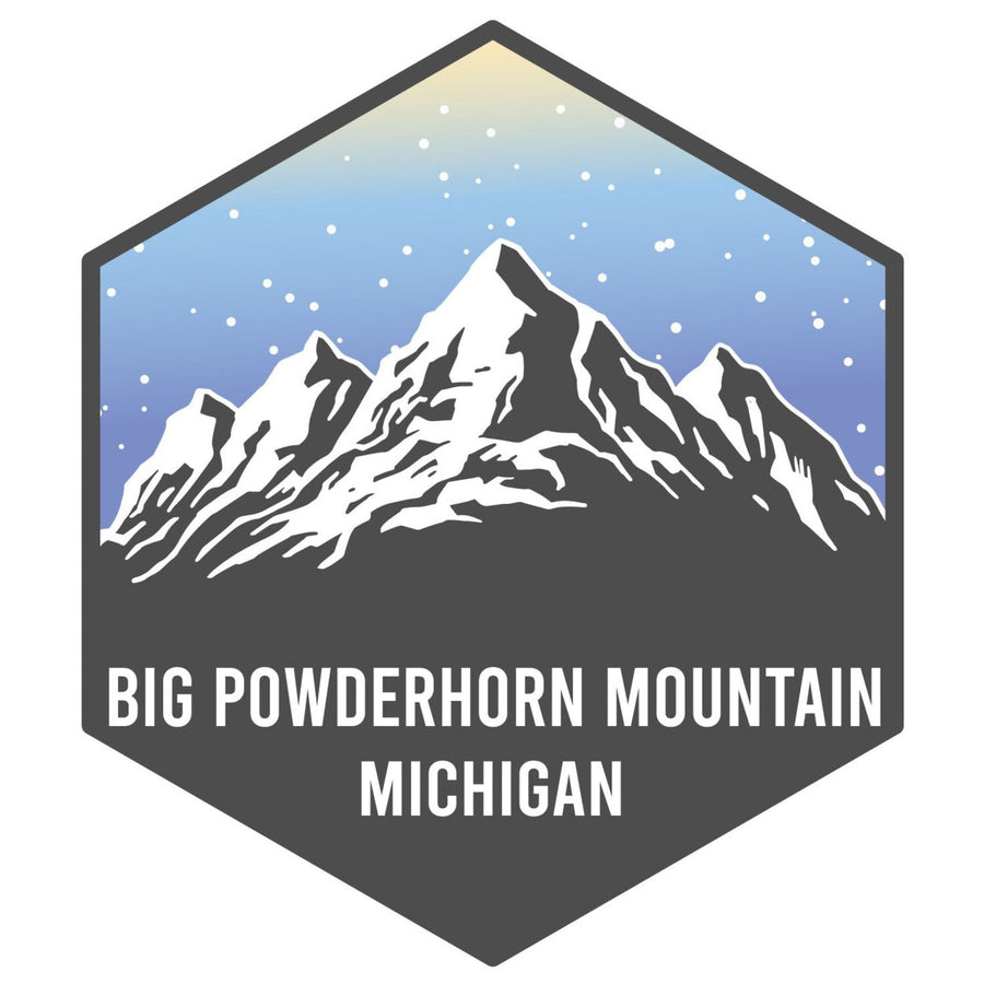 Big Powderhorn Mountain Michigan Ski Adventures Souvenir 4 Inch Vinyl Decal Sticker Image 1