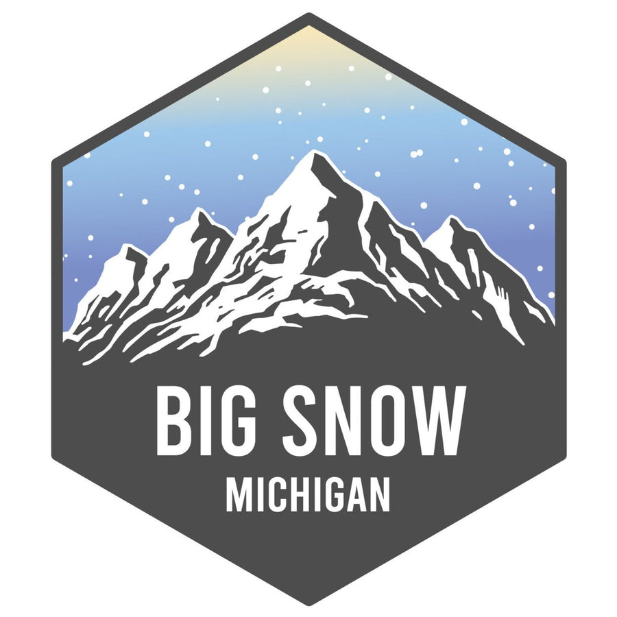 Big Snow Michigan Ski Adventures Souvenir 4 Inch Vinyl Decal Sticker Image 1