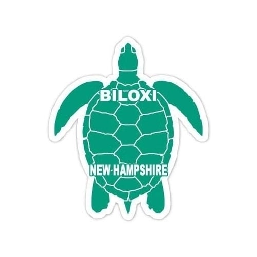 Biloxi Hampshire Souvenir 4 Inch Green Turtle Shape Decal Sticker Image 1