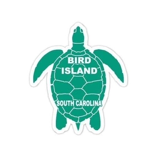 Bird Island South Carolina Souvenir 4 Inch Green Turtle Shape Decal Sticker Image 1