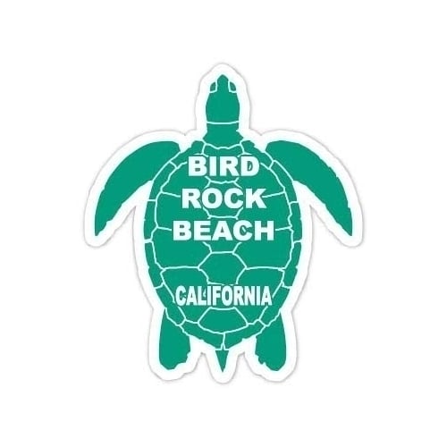 Bird Rock Beach California Souvenir 4 Inch Green Turtle Shape Decal Sticker Image 1