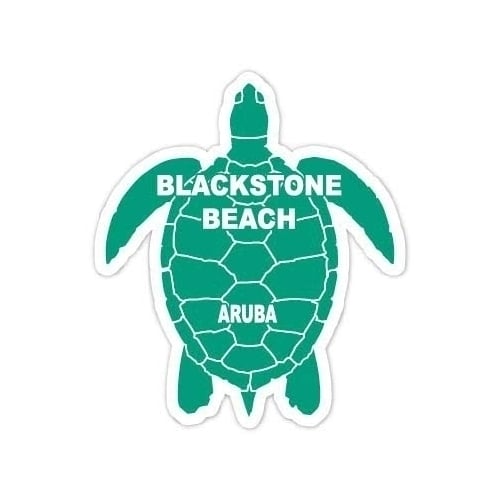 Blackstone Beach Aruba 4 Inch Green Turtle Shape Decal Sticker Image 1