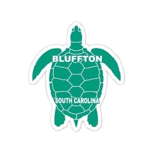 Bluffton South Carolina Souvenir 4 Inch Green Turtle Shape Decal Sticker Image 1