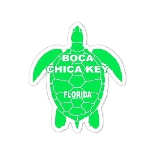 Boca Chica Key Florida Souvenir 4 Inch Green Turtle Shape Decal Sticker Image 1