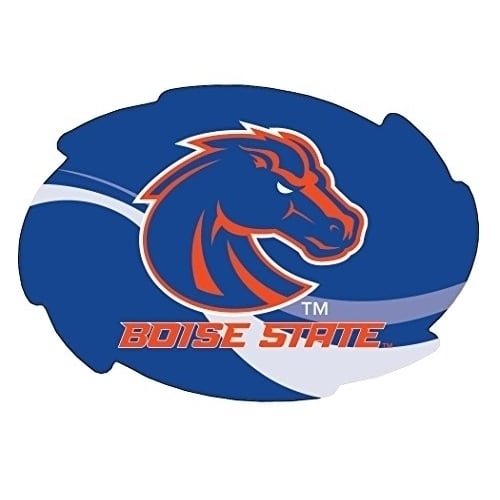 Boise State Broncos Stripe Design Swirl Shape 5x6-Inch NCAA High-Definition Magnet - Versatile Metallic Surface Image 1