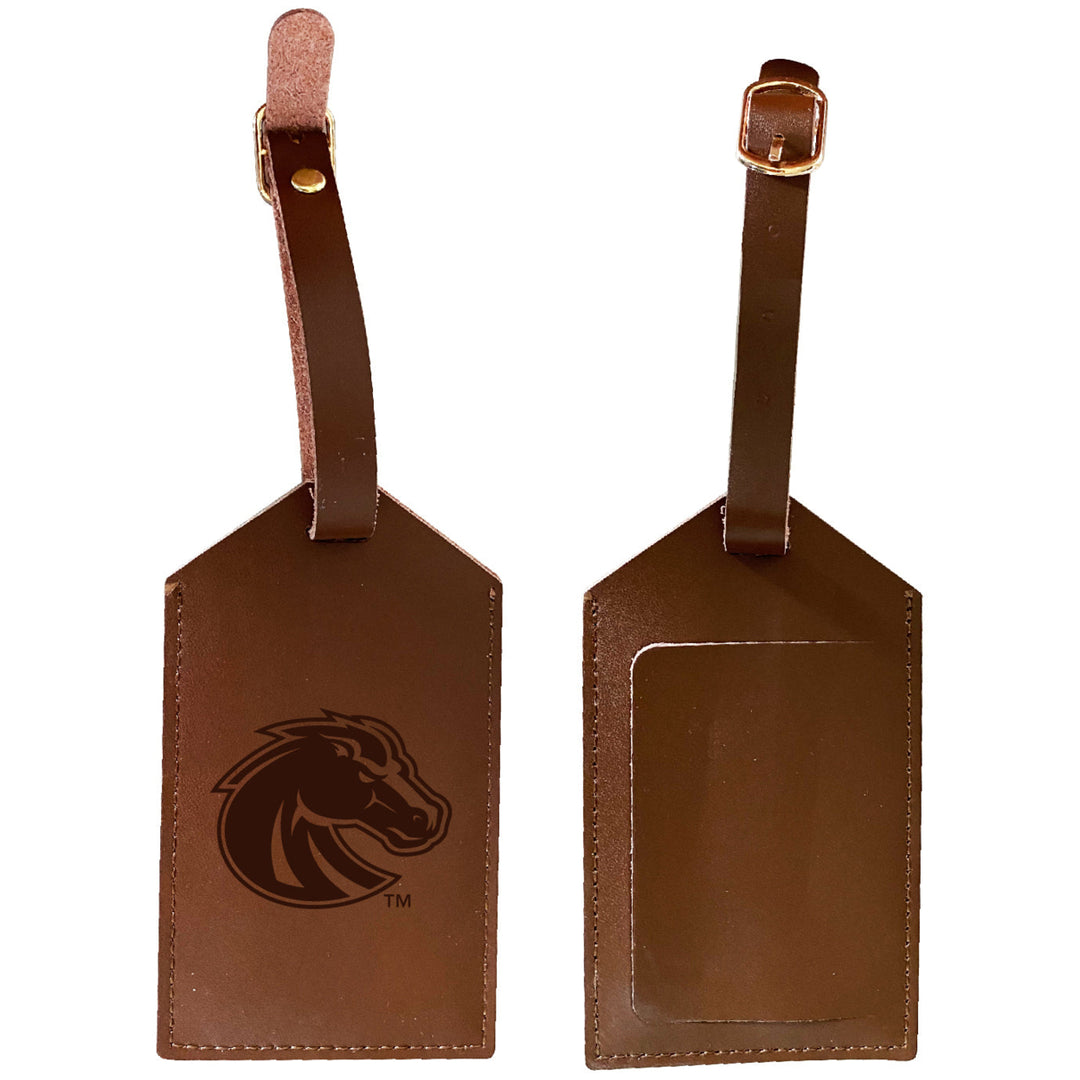 Elegant Boise State Broncos NCAA Leather Luggage Tag with Engraved Logo Image 1