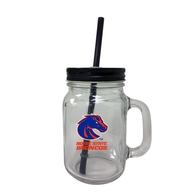 Boise State Broncos Mason Jar Glass Image 1