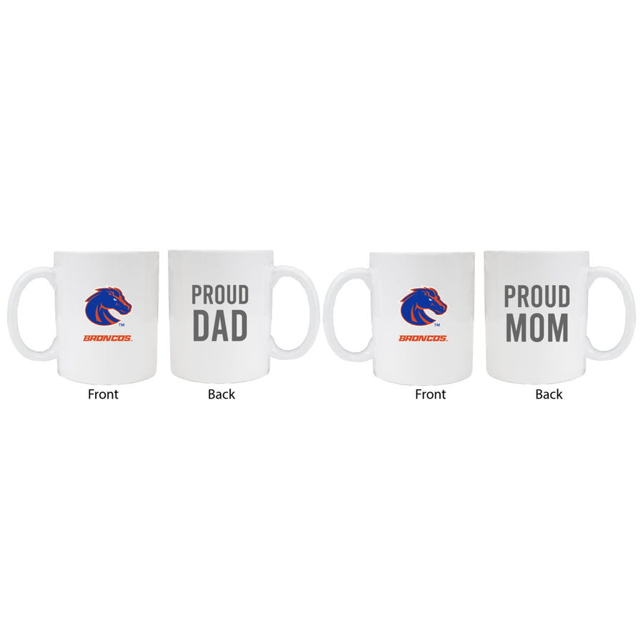 Boise State Broncos Proud Mom And Dad White Ceramic Coffee Mug 2 pack (White) Image 1