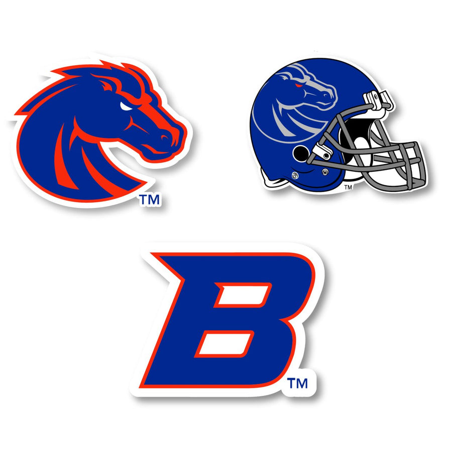 Boise State Broncos 3 Pack 4-Inch Each NCAA Durable School Spirit Vinyl Decal Sticker Image 1