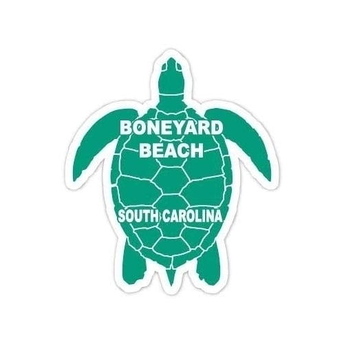 Boneyard Beach South Carolina 4 Inch Green Turtle Shape Decal Sticker Image 1