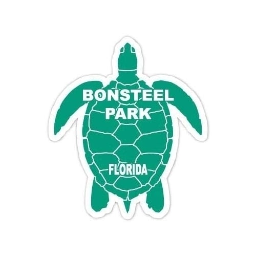 Bonsteel Park Florida Souvenir 4 Inch Green Turtle Shape Decal Sticker Image 1